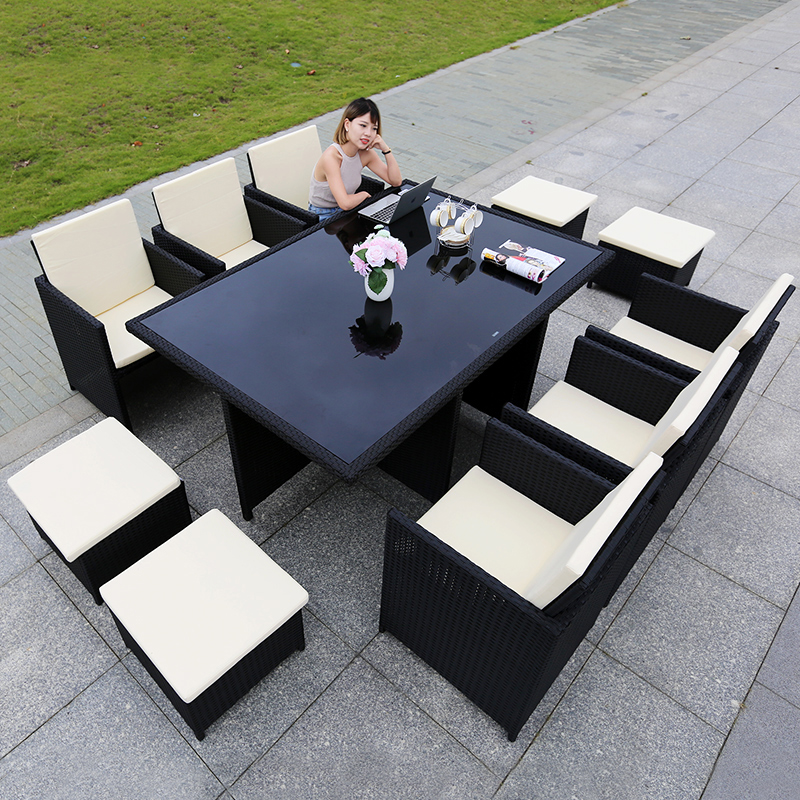 Outdoor tables and chairs balcony courtyard rattan chair set of 35 sets combination outdoor leisure garden terrace creative rattan furniture