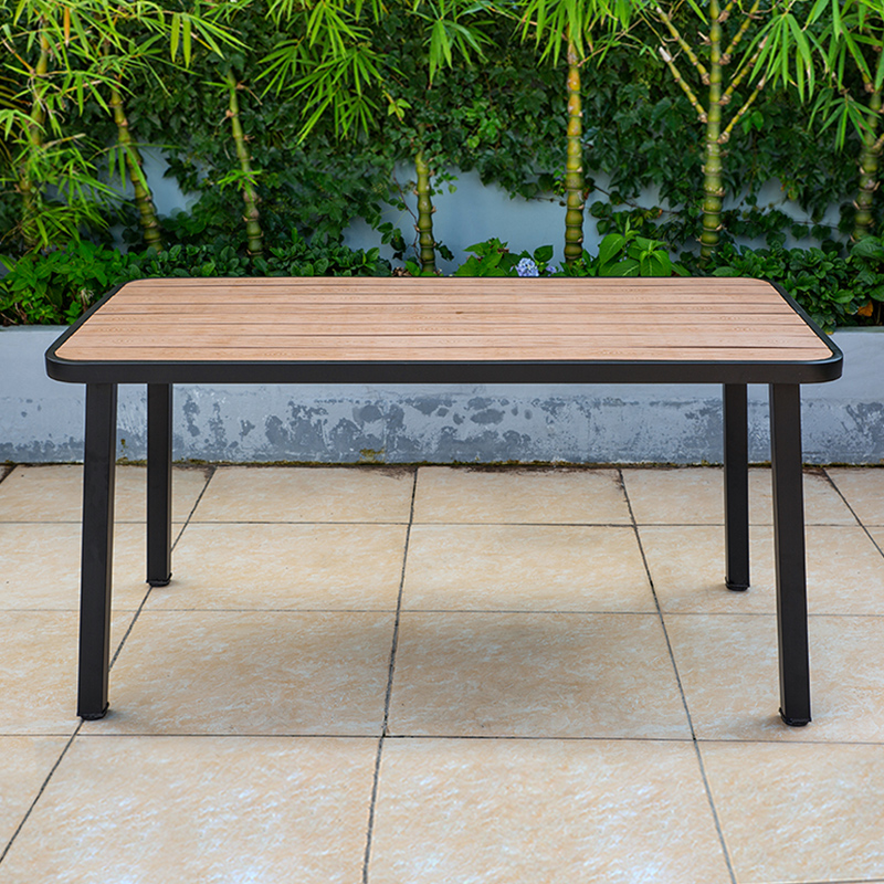 Outdoor Patio Single Table And Chairs Balcony Garden Waterproof Sunscreen Wood Villa Outdoor casual outdoor plastic wood table and chairs