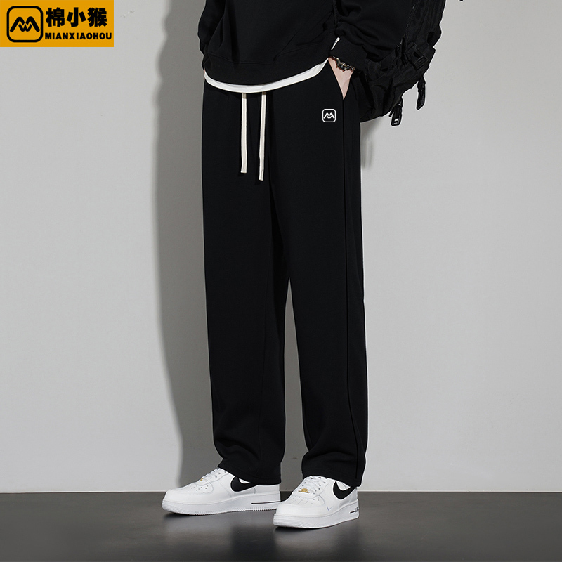 Cotton Monkey Print Sweatpants for Men, Pure Cotton, Spring/Summer 2025 New Style, Loose, Breathable, Straight-Leg Men's Long Pants