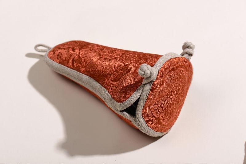 Bell and pestle sets of instruments set Mingxi original handmade can be customized brocade orange