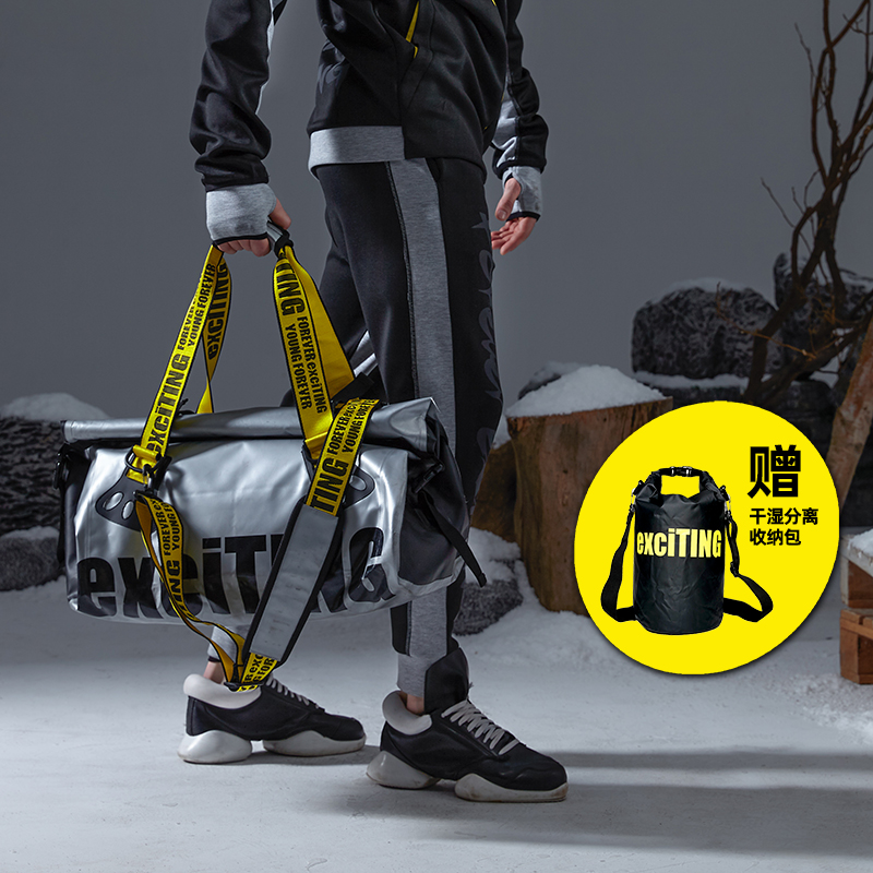 ExciTING Sun Hong-ray Same Fitness Pack for Men and Women with Mass Capacity Single Shoulder Waterproof Travel Backpack