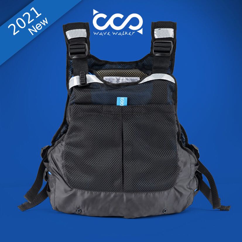 wavewalker professional sports life vest leather canoeing paddle board sailing aid snorkater with water discharge bag