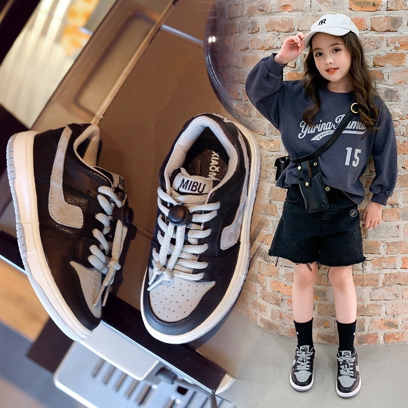 British NEXT ROAD girls sports shoes 2021 new warm two cotton shoes boys plus velvet thickening middle and large children