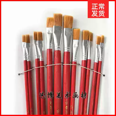 Wholesale nylon oil brush red Rod gouache watercolor pen brush art acrylic paint drawing pens 12 sets