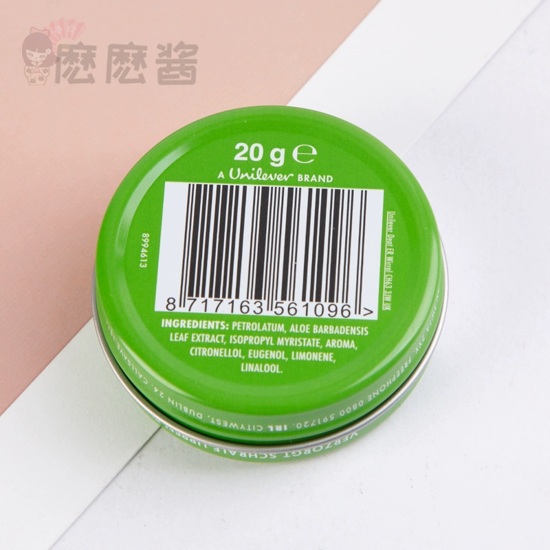 Nước hoa hồng Vaseline / Vaseline Lip Balm dưỡng ẩm chống khô Desalination Lip Color Aloe Rose 20g - Son môi