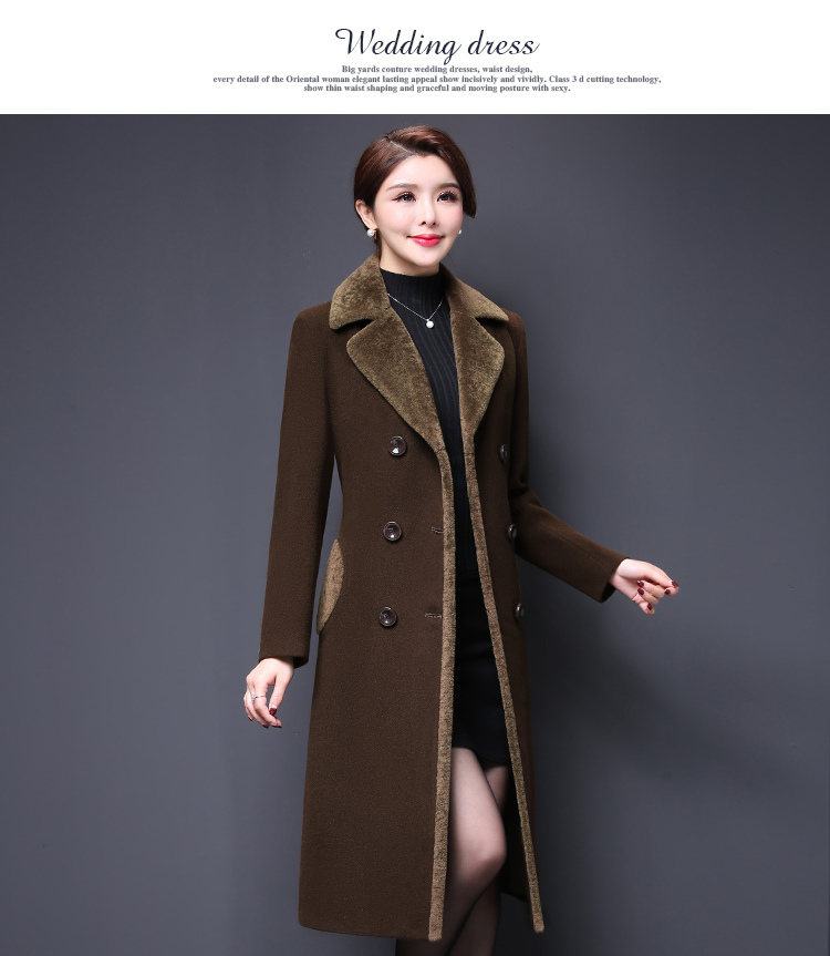 Áo len nữ dài phần 2018 thu đông mới mẹ tải dày áo len cashmere ấm áp áo dạ nữ dáng dài hàn quốc