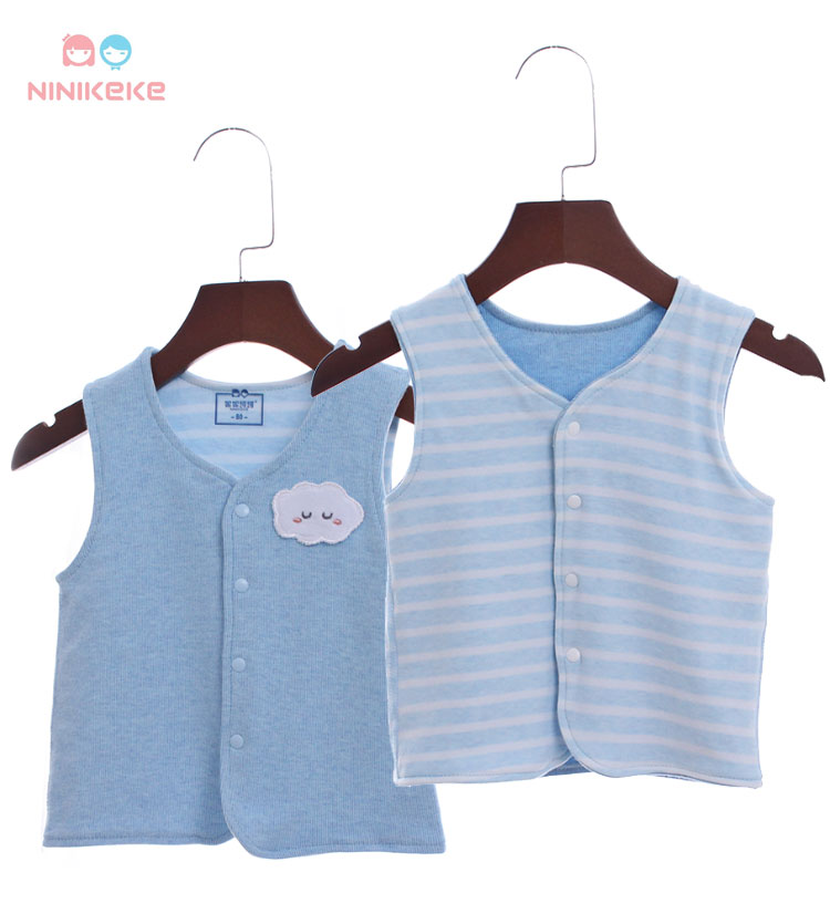 Áo len mỏng cho bé trai mùa xuân và mùa thu bé trai cardigan nữ bé nhỏ vest vai bé bông vest hai mặt ghi le jean cá tính cho bé