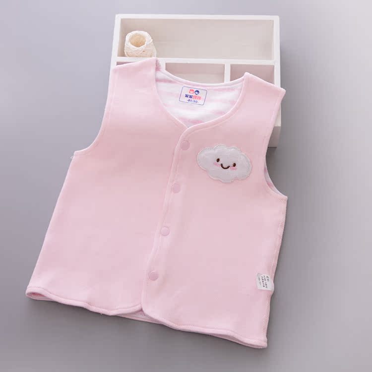 Áo len mỏng cho bé trai mùa xuân và mùa thu bé trai cardigan nữ bé nhỏ vest vai bé bông vest hai mặt ghi le jean cá tính cho bé