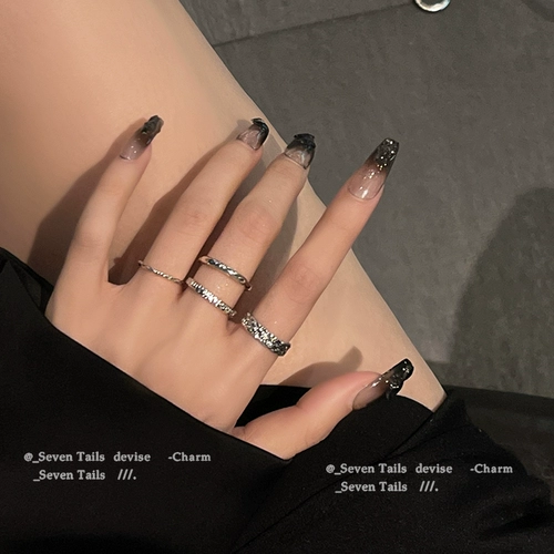 Tide, комплект, небольшое дизайнерское кольцо, 4 предмета, тренд сезона, на указательный палец