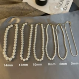 Ретро ожерелье из жемчуга, небольшая дизайнерская цепочка до ключиц, французский ретро стиль, легкий роскошный стиль, тренд сезона, коллекция 2023