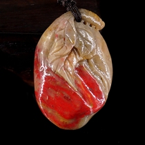 Changhua Soapstone Pendant Pendant Sweater Chain (Fushoutao) Dahongpao Natural Fidelity