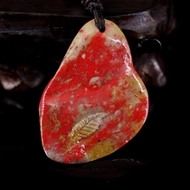 Channelized stone pendant pendant sweater chain (lotus leaf) big red robe natural fidelity