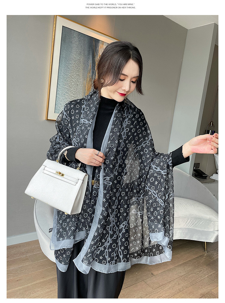 春秋外搭女款丝巾夏季薄款今年流行2022新款围巾防晒披肩冬季纱巾详情3