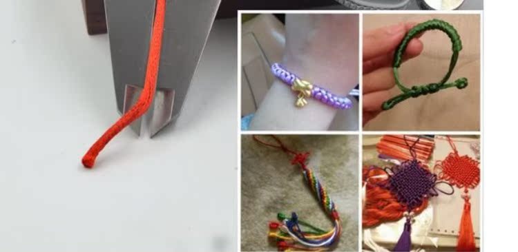 Trung-Ý Trung Quốc thắt nút dây 5 dòng 20 m ngọc bích dây đỏ vòng tay bện dây thừng tự làm dây bện tóc vòng chân - Vòng chân lắc chân