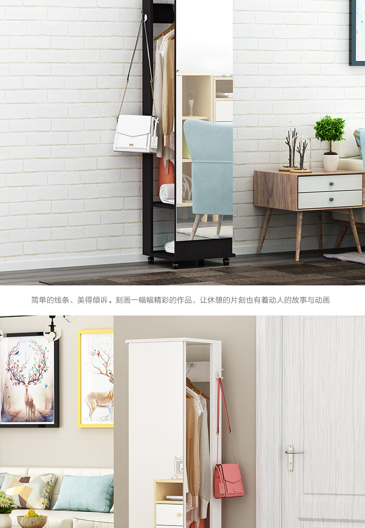 Gương dài đầy đủ gương thay gương dài di chuyển xoay lắp gương hội trường phòng ngủ nhà sàn gương đơn giản hiện đại - Gương gương bàn trang điểm đẹp