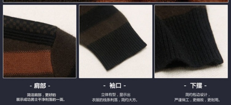 Mùa đông mới trung niên nửa cao cổ áo len cashmere nam dày áo len nam áo len dây kéo nhung áo bố áo lót nam