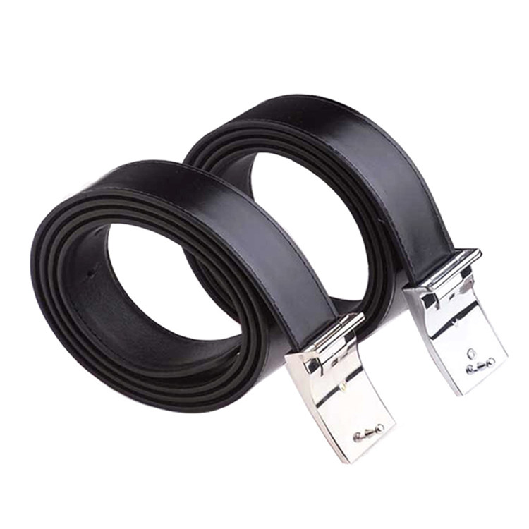 Public hair Wanlima stainless steel pin buckle belt men's leather inner waist belt belt black Yangcheng