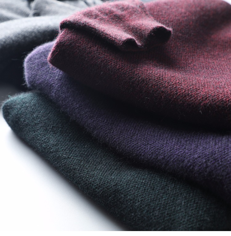 Giữ ấm vàng mềm! Lông cừu cashmere len nút nút áo len nhung nhỏ áo len dệt kim nam quần tây nam đẹp