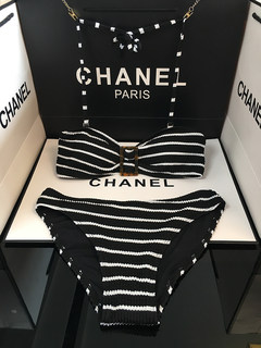 Idol New Store Thai Trendy Brand Beach Vacation Sexy Slimming Retro Black and White Striped Bikini Swimsuit for Women