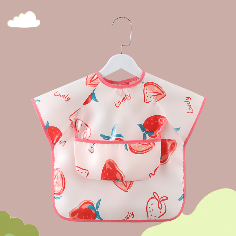 Baby coveralls waterproof and oil-proof eating bibs summer thin sleeveless baby eating clothes children wear backwards