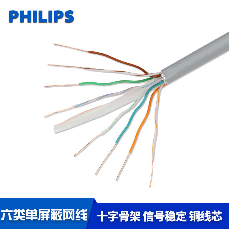 Philips six types of double single shielded Internet line one thousand trillion merchants with version oxygen-free copper high-speed cat6 class engineering network route