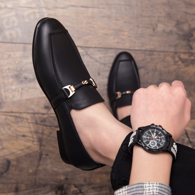 Han plate shoes lazy man-feet casual shoes trend of English hundred tide shoes bean shoes hairstyle men's shoes