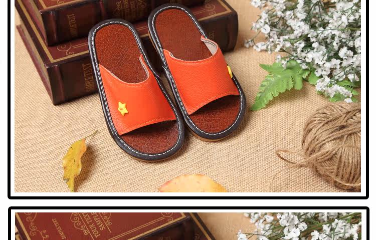 Pantoufles enfants en cuir MISS pour été - semelle tendon - Ref 986043 Image 19