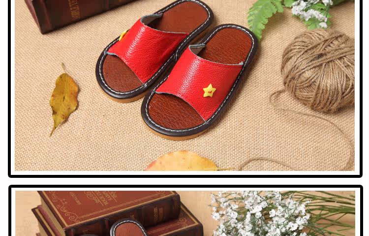 Pantoufles enfants en cuir MISS pour été - semelle tendon - Ref 986043 Image 17