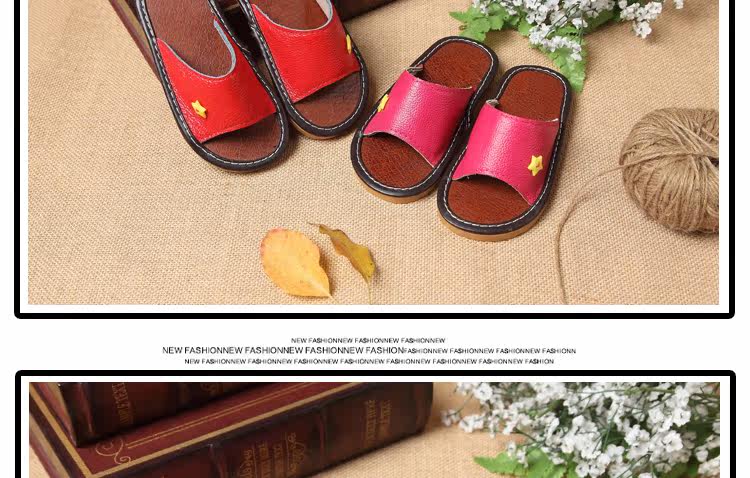 Pantoufles enfants en cuir MISS pour été - semelle tendon - Ref 986043 Image 15