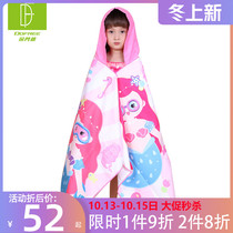 Duo Fanlin quick-drying absorbent towel childrens big bath towel hooded girl swimming hot spring towel beach bath towel bathrobe female