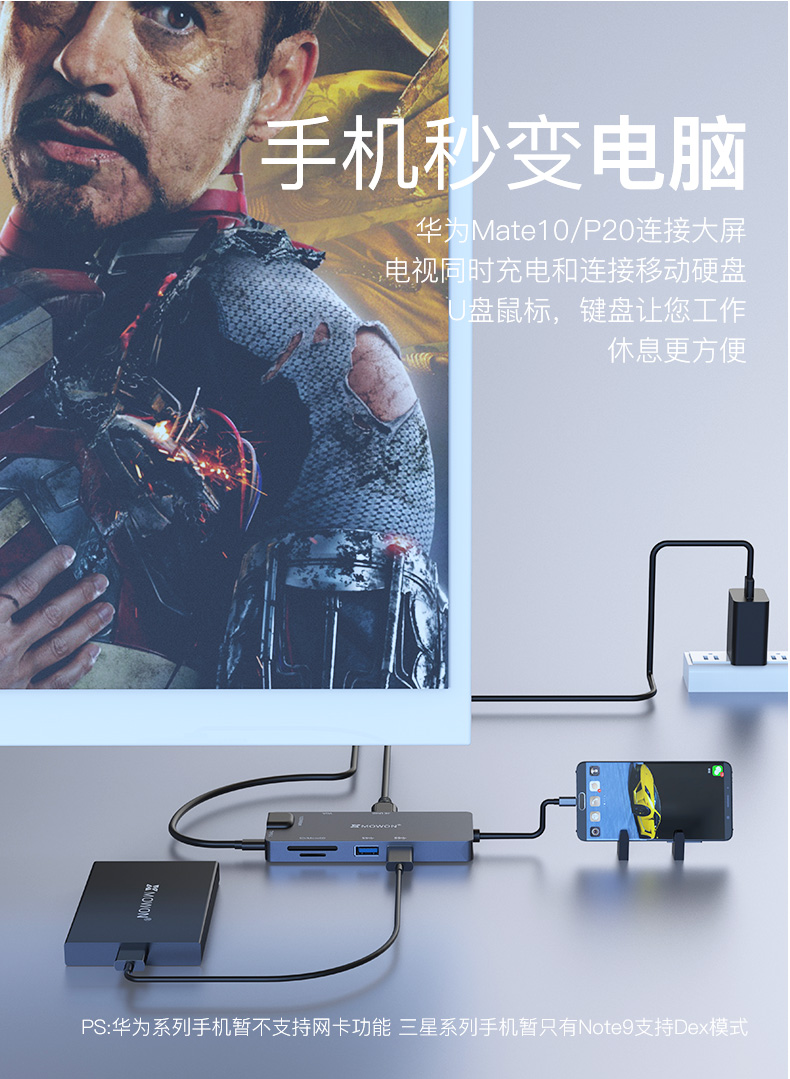 docking station Xin quỷ Type-C MacBook mở rộng usb HDMI adapter Huawei Mate20Pro Sét 3 kê chuyển đổi điện thoại máy tính xách tay của Apple matebook13 - USB Aaccessories cáp sạc micro usb