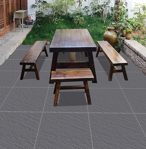 Серый -кузовная плитка 600x600 открытый внутренний двор анти -скользящий ресторан Hot Pot Restaurant Matte Wear