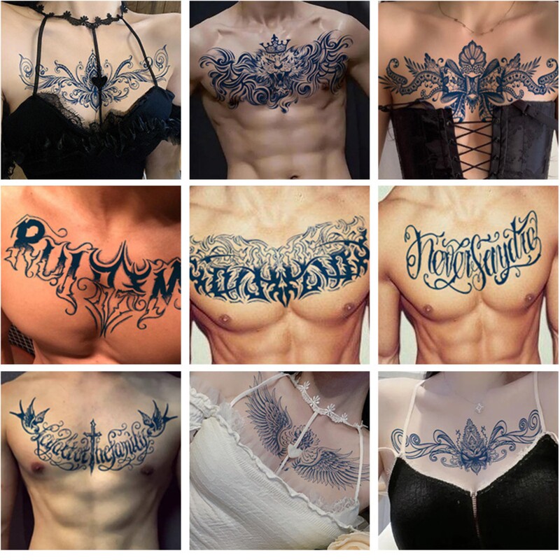 Herbal Juice Semi-Permanent Tattoo Stickers, Half-Arming Shoulder Dragon Cross Wings, Long-Lasting, Waterproof and Domineering Herbal Juice Semi-Permanent Tattoo Stickers, Half-Arming Shoulder Dragon Cross Wings, Long-Lasting, Waterproof and Domineering