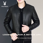 Áo khoác nam Playboy 2018 mùa đông gak áo mới là thương hiệu áo khoác da trung niên cỡ lớn