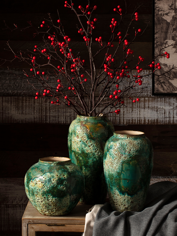 Jingdezhen Ceramic Vase Drying Flowers Home Pottery Jar Floral table Swaying Pieces Pottery hydroponic living room decorations flower arrangements