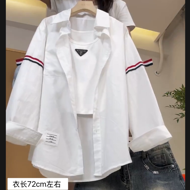 Spring and Summer New Style College-Style Shirts with Design Tapestry, Loose and Casual Shirts for Men and Women, Couple's Outerwear, Trendy Tops
