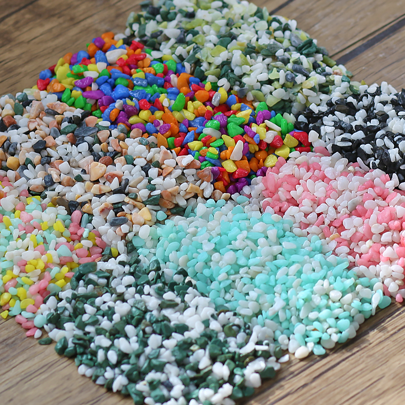 1 catty of small stones, colorful stones, colored stones, succulents, flowers, potted paving stones, fish tanks, decorative landscaping stones