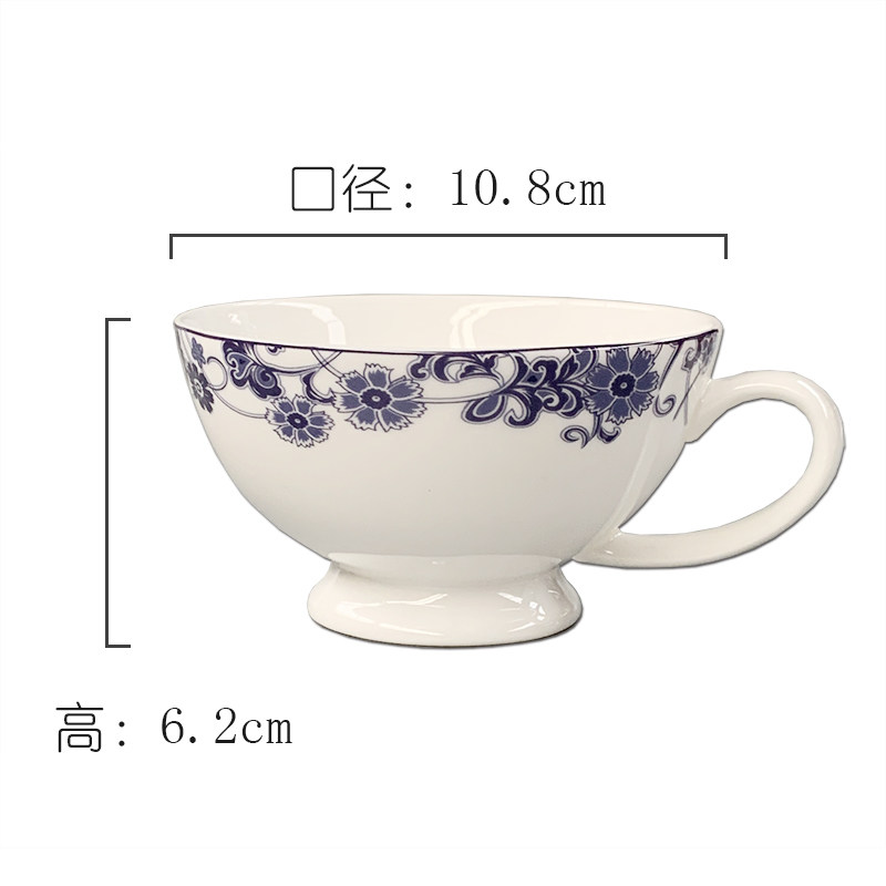 45% Bone Porcelain (Flowers Series) Coffee cup Saucer Black Tea Cup Dessert Cup