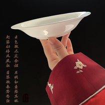 Hua worm with Chapter (4 pieces) 6-7 5 inch Mandarin duck deep dish 15cm pure white colorful lead-free bone china small dish