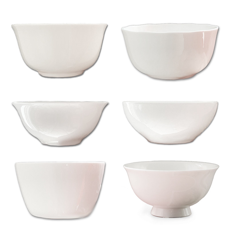 1 fit (rice bowl set) 4-inch 4 5-inch 5-inch 6-inch face bowl pure white lead-free glazed 45% bone porcelain