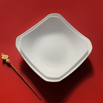 Hua worm with a chapter (moment plate) 2 pieces of 6-inch 7-inch octagonal deep plate pure white colorful lead-free bone china