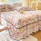 Cotton-Padded Bed Skirt 1.5m 1.8m Fitted Sheet 4 Pure Cotton Bed Cover Dustproof Mattress Cover All-Cotton Bed Cover Non-Slip Single Piece
