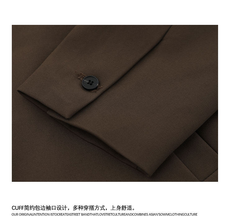 MOISHE TIDE潮牌復古純色高級感西裝外套男寬松情侶痞帥休閑西服|棉製|ETMall東森購物網