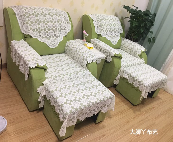 Bộ khăn sofa mùa xuân và mùa hè kết hợp ghế sofa tựa lưng tựa tay khăn tắm chân móng tay đơn dệt kim đệm sofa rỗng - Ghế đệm / đệm Sofa