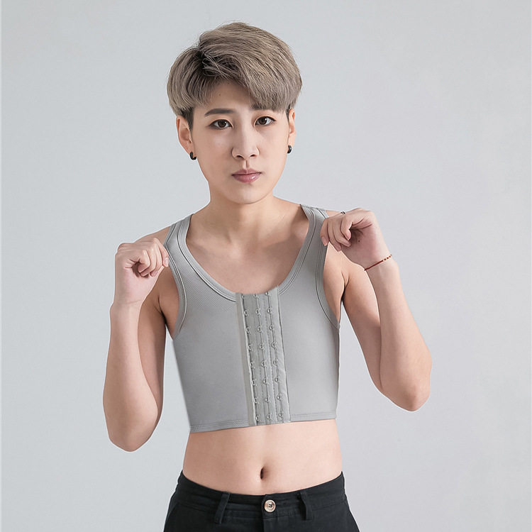 T era chest hook short les corset TT vest half body sweat-absorbing breathable corset flat chest underwear