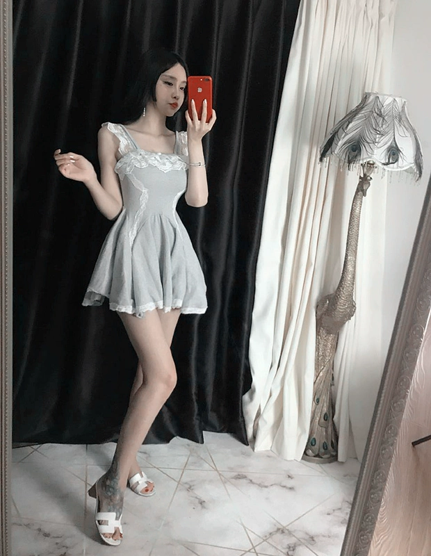 Chăm sóc máy mặc đồ neo ống top miniskirt 18 quây gợi cảm quây eo váy trễ vai