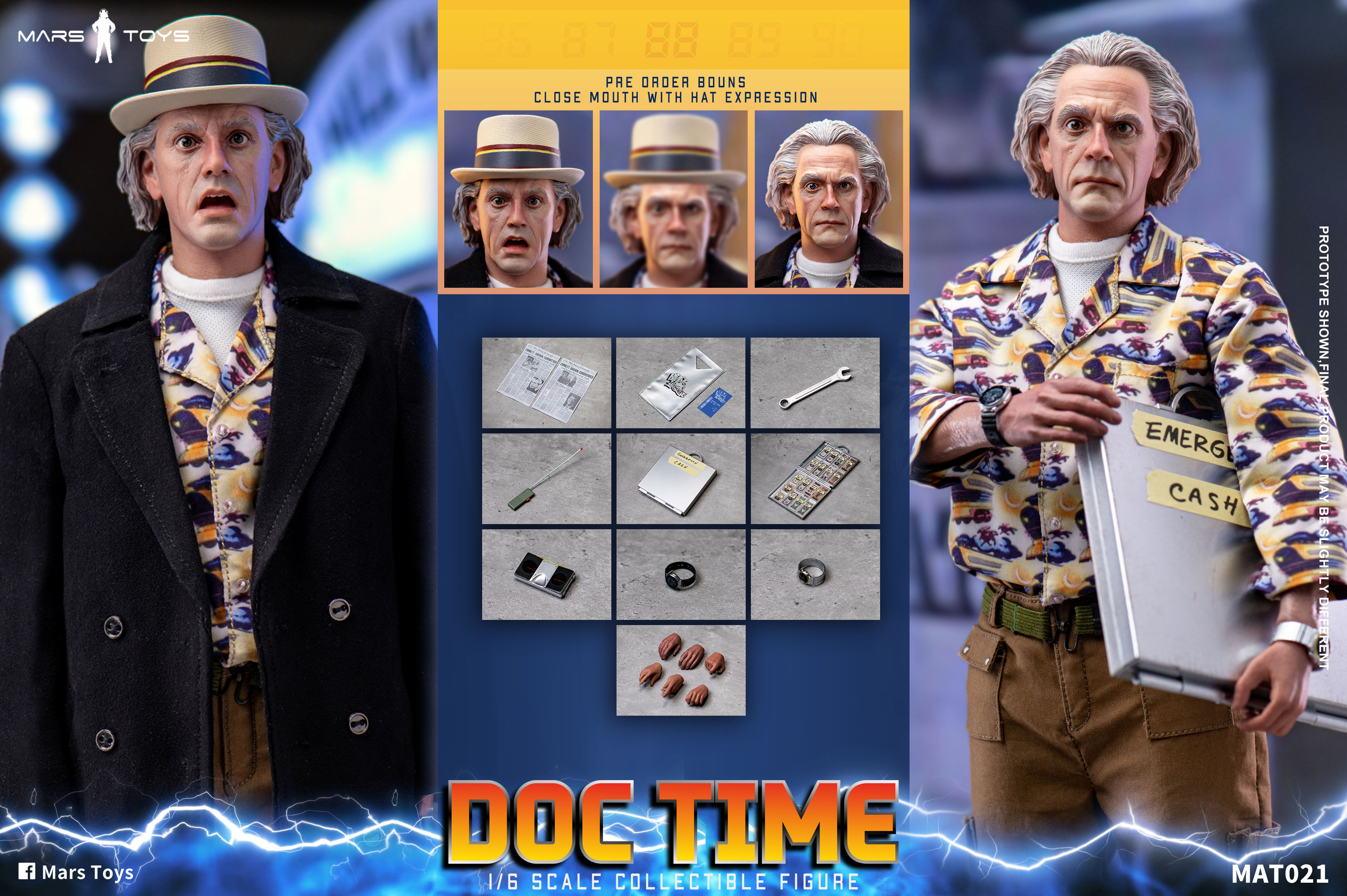 1/6 MARS TOYS DOC TIME 1/6 ドク エメット ブラウン Mars Toys Dr. Brown Back To The Future 1/6 Male Action Figure