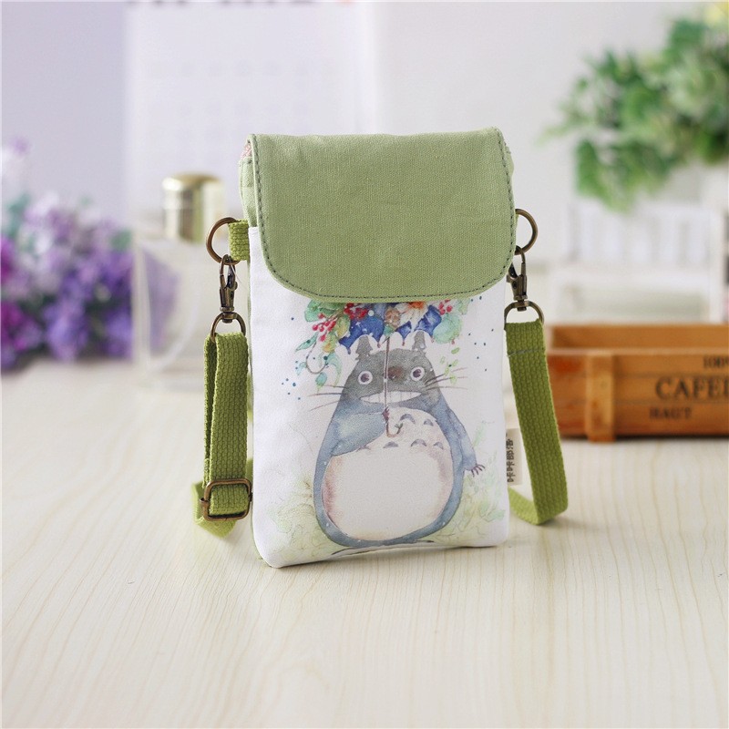 Summer new cartoon chinchilla mobile phone bag female student cute mini canvas small bag hand-held messenger coin purse