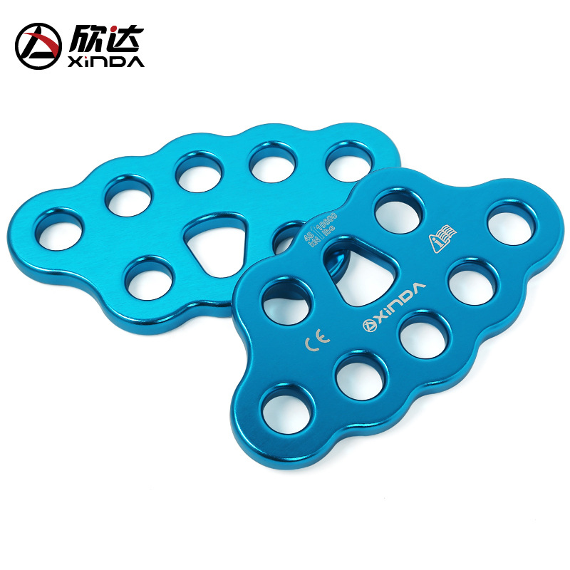 Hinda 8 Holes Rope Force Board 45kN Load Bearing Sub-Anchor Instrumental Finger plate rock climbing Rope Rope Outdoor Climbing Equipment