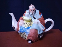 Few Li Tai-bai drunk poems hundred handdrawn white pot teapot nostalgia folk old objects